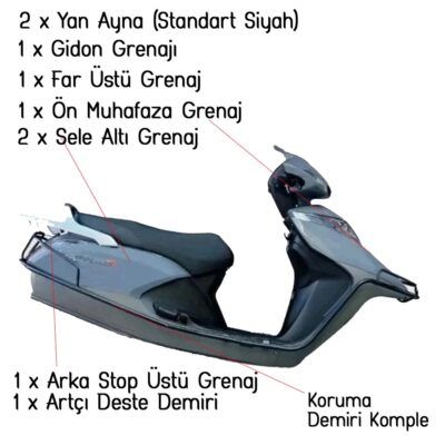 Arora Special 10 Parça Gri Renk Grenaj Seti